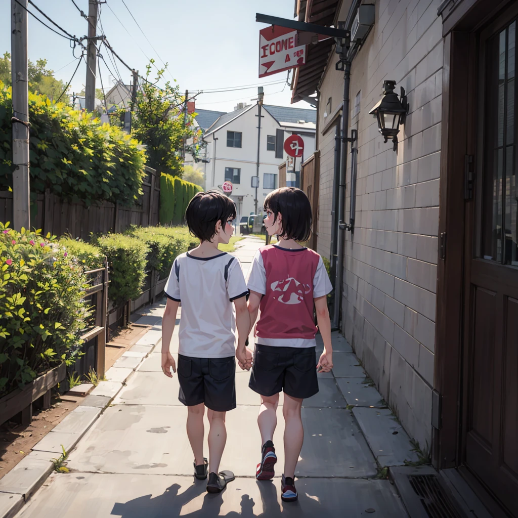 1 female ,and,1 male child,
holding_hands,
