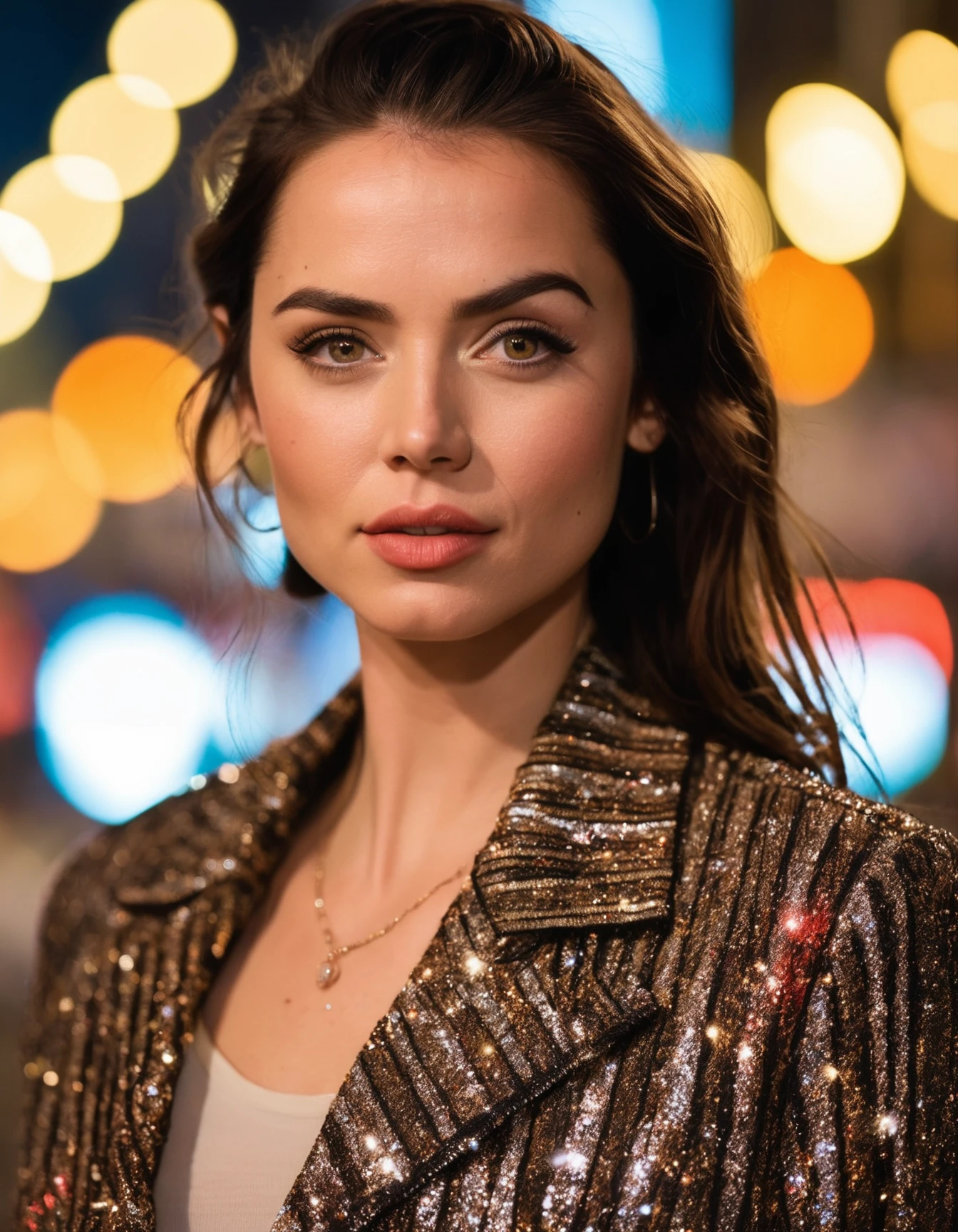 professional fashion close-up portrait photography of a beautiful  (((ohwx woman))) in the city at night, Nikon Z9, bokeh   <lora:ana_lora_sdxl_v1-64_cumul_fp16:0.80>