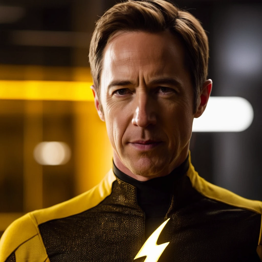cinematic film still of Cinematic Film Footage
<lora:The Flash:1>
Eobard Thawne Reverse Flash portrayed by Tom Cavanagh, shallow depth of field, vignette, highly detailed, high budget, bokeh, cinemascope, moody, epic, gorgeous, film grain, grainy