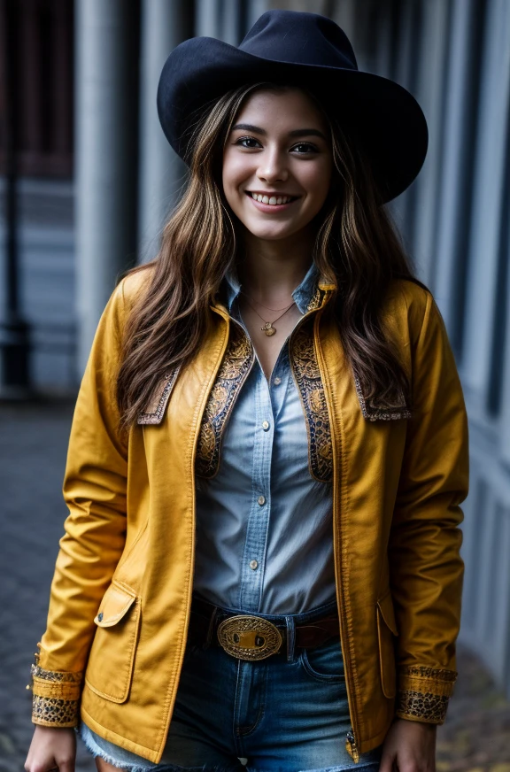 masterpiece, 1girl, smile, detailed, <lora:Cowgirl Outfit By Stable Yogi:0.8> yellow cowgirl outfit, jacket
<lora:DETAIL_SLIDER_BY_STABLE_YOGI:0.8>
<lora:NOISEOFFSET_BY_STABLE_YOGI:0.8> dark