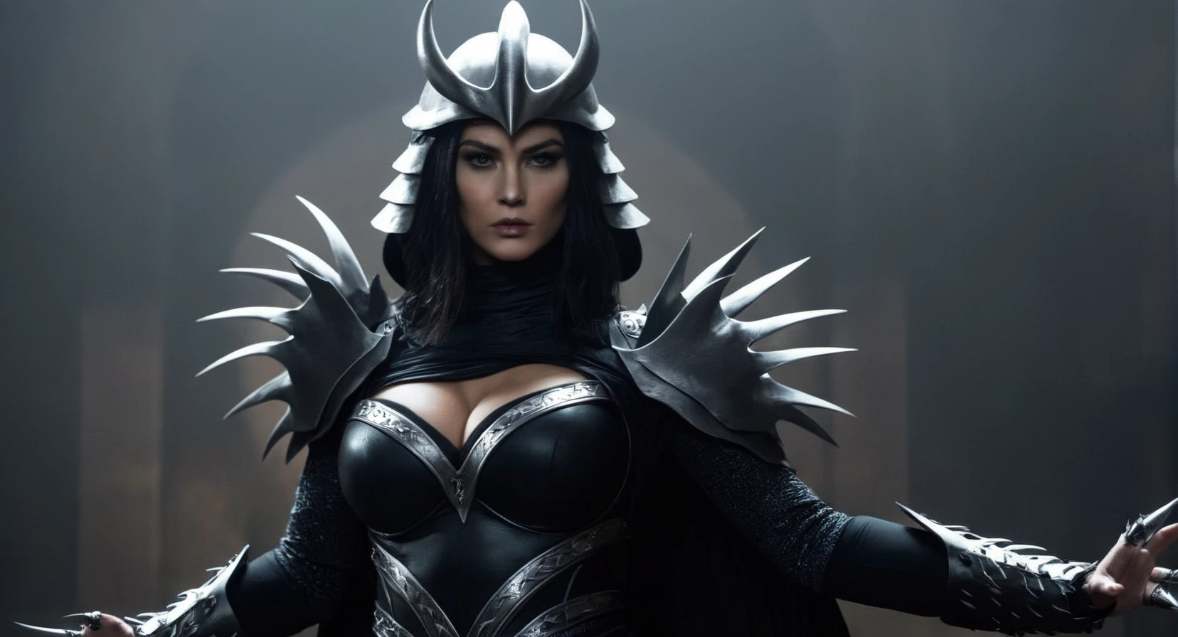 Dark Fantasy Art of Cinematic Film Footage
<lora:Cinematic Film:1>
<lora:super shredder:1>
super shredder a woman in a costume with large claws, dark, moody, dark fantasy style