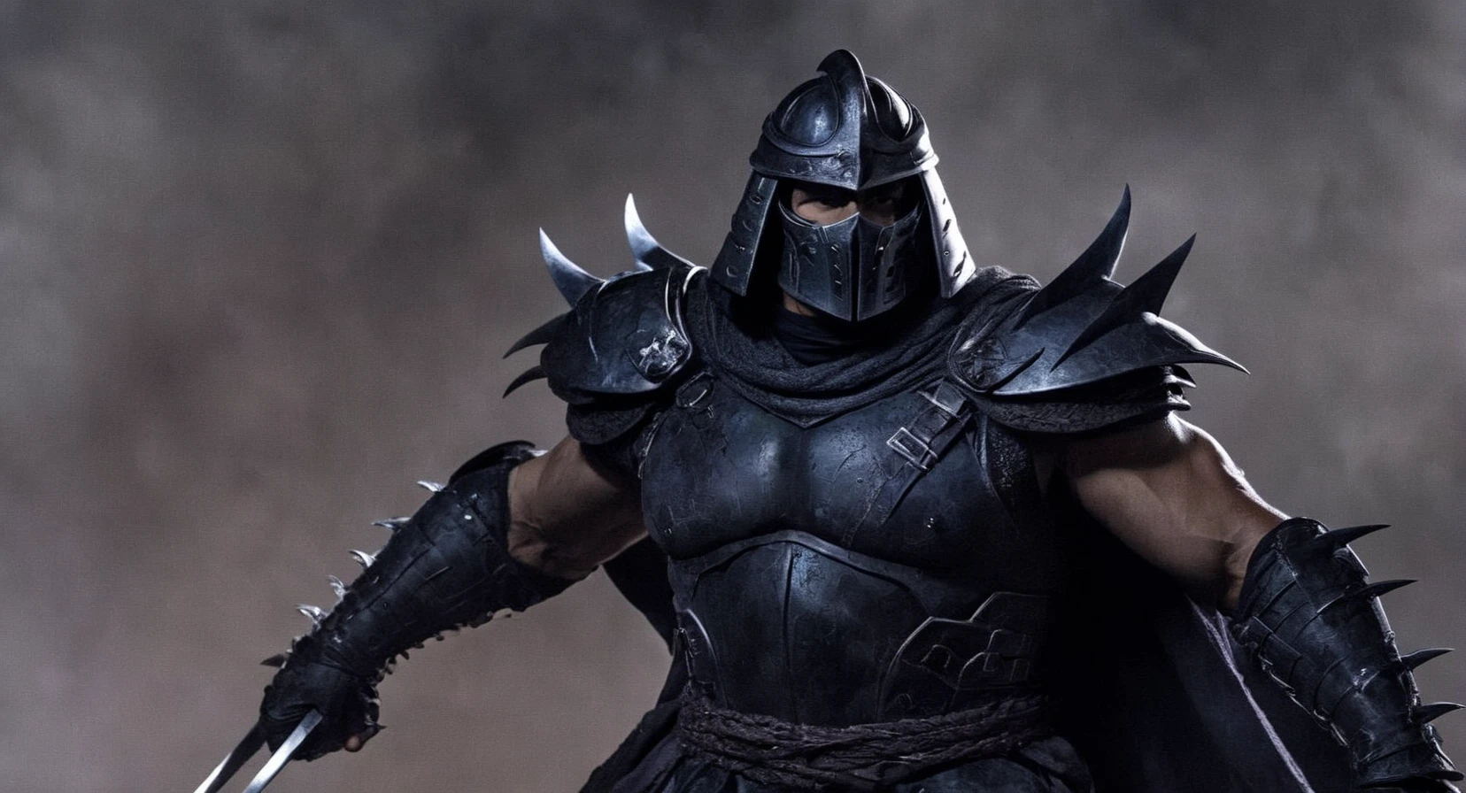 Dark Fantasy Art of Cinematic Film Footage
 <lora:Cinematic Film:1>
 <lora:super shredder:1>
The Shredder is a supervillain and the main antagonist of the Teenage Mutant Ninja Turtles media franchise created by Kevin Eastman and Peter Laird., dark, moody, dark fantasy style