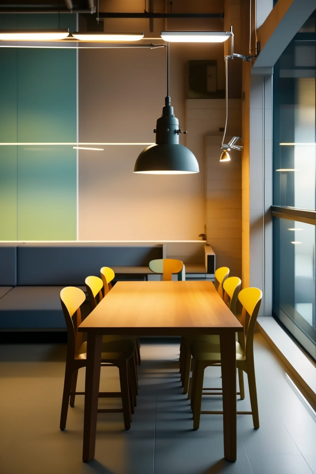 <lora:JJsOffice:.7> , ((office)) , indoor, best quality, masterpiece ,   no humans, scenery, tables, chairs, indoors, ceiling light, lamp, ceiling, door, notebook ,flower,  day,