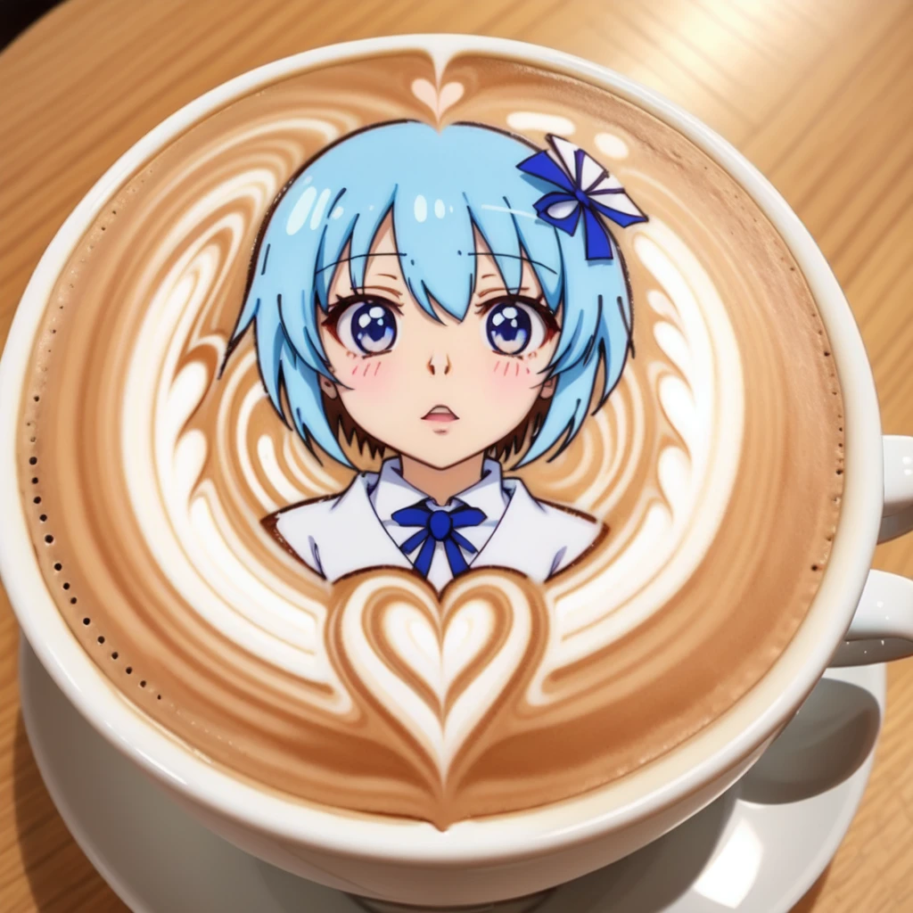 <lora:latte_v1:0.5>, latte art, anime girl