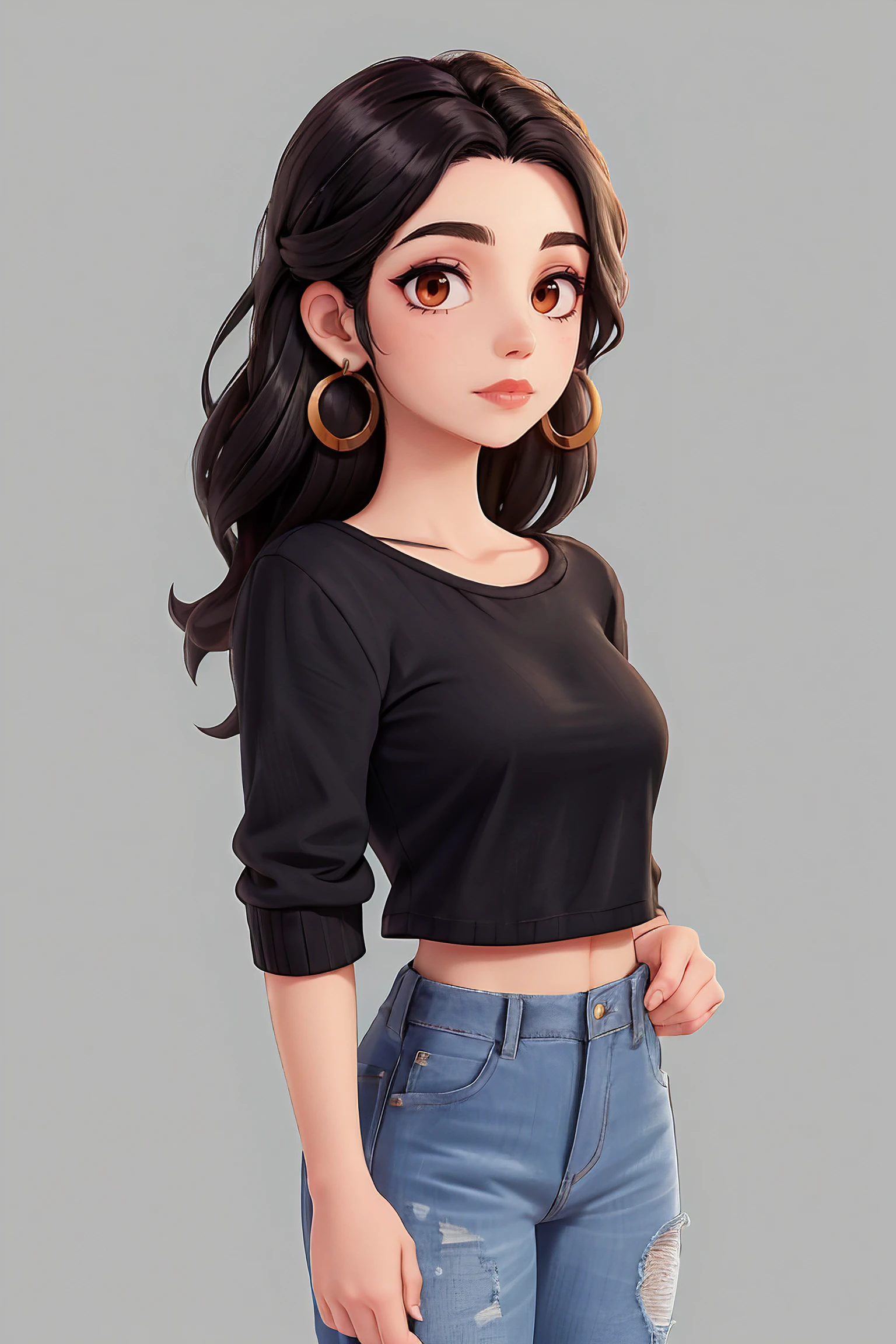 adelaide_kane, long hair, athletic body, symmetrical eyes,
light blue off-shoulder top, grey jeans, earrings, detailed skin, BREAK black lipstick, lipstick, black makeup,
portrait, headshot, head shot, HD, solid white background, realistic, proportionate body,
<lora:Adelaide_Kane:0.8>, <lora:breastsizeslideroffset:-0.3>