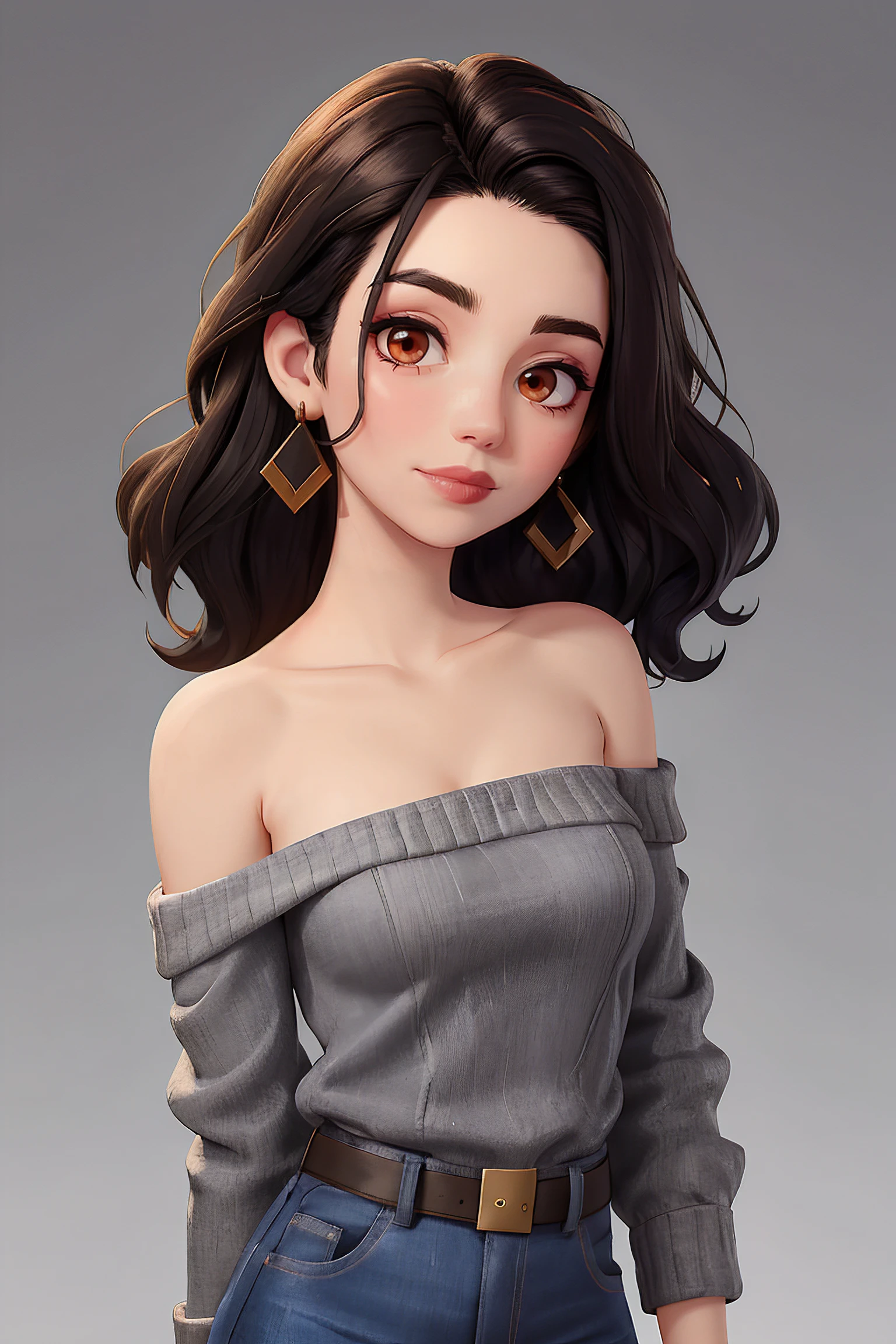 adelaide_kane, long hair, athletic body, symmetrical eyes,
light blue off-shoulder top, grey jeans, earrings, detailed skin, BREAK black lipstick, lipstick, black makeup,
portrait, headshot, head shot, HD, solid white background, realistic, proportionate body,
<lora:Adelaide_Kane:0.8>, <lora:breastsizeslideroffset:-0.3>