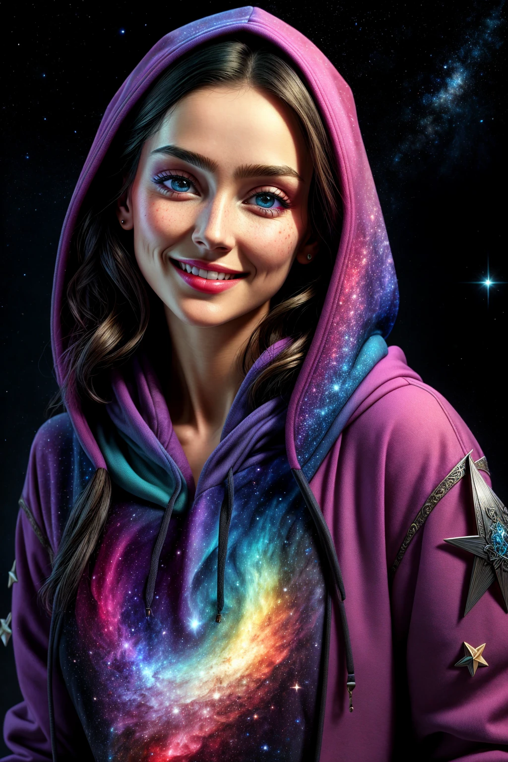 ((Masterpiece, best quality,edgQuality)),smiling,excited,blush,
edgFD, a hoodie with a lot of stars on it,cosmic hoodie, woman wearing edgFD, fantasy_dress
<lora:edgFantasyHoodies:1>