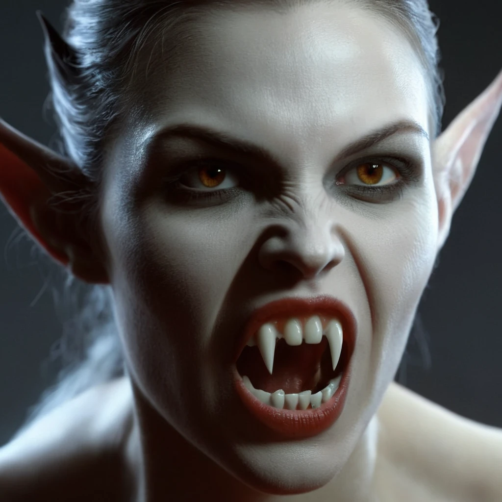professional 3d model of Diffused Light fill light
<lora:vampire fangs teeth:1.5> vampire creature woman with vampire fangs teeth, octane render, highly detailed, volumetric, dramatic lighting