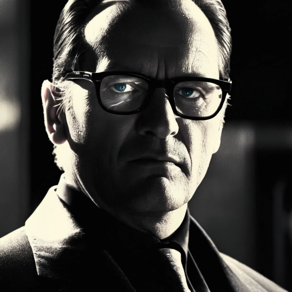 cinematic film still of <lora:sin city style:1.2>
Graphic Novel by Frank Miller
a man with glasses on his face in a dark room sin city style, shallow depth of field, vignette, highly detailed, high budget, bokeh, cinemascope, moody, epic, gorgeous, film grain, grainy