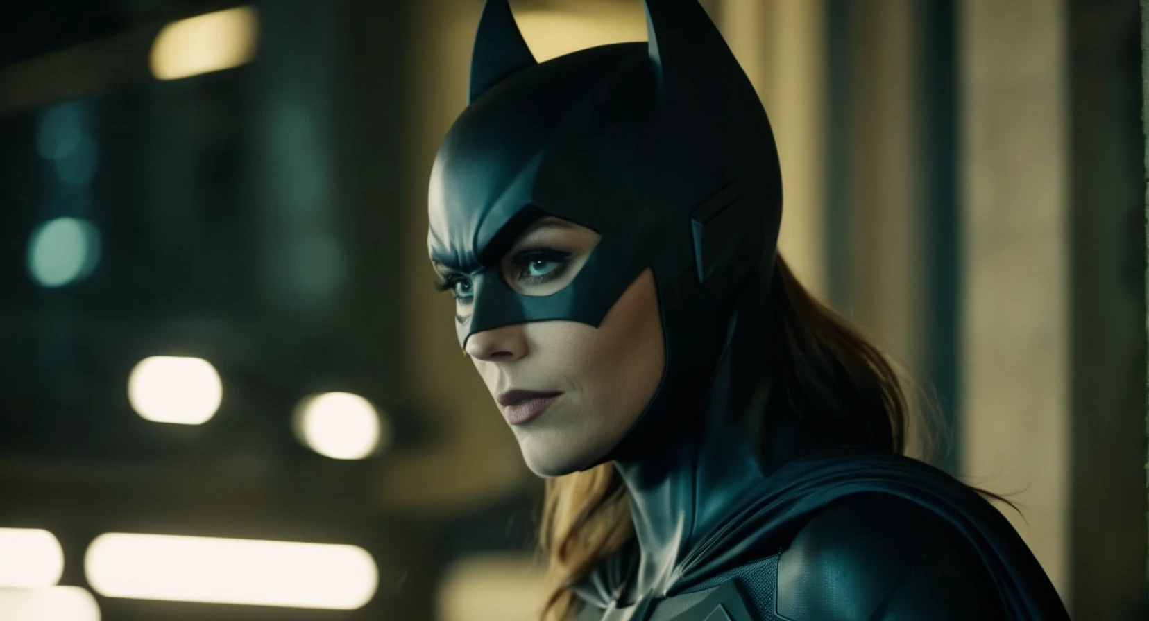 cinematic film still of (Cinematic Film stock footage style) in (arri alexa style) (Kodak film print style),
<lora:Batgirl:1>
Batgirl a woman in a Batgirl costume with a hot look, shallow depth of field, vignette, highly detailed, high budget, bokeh, cinemascope, moody, epic, gorgeous, film grain, grainy