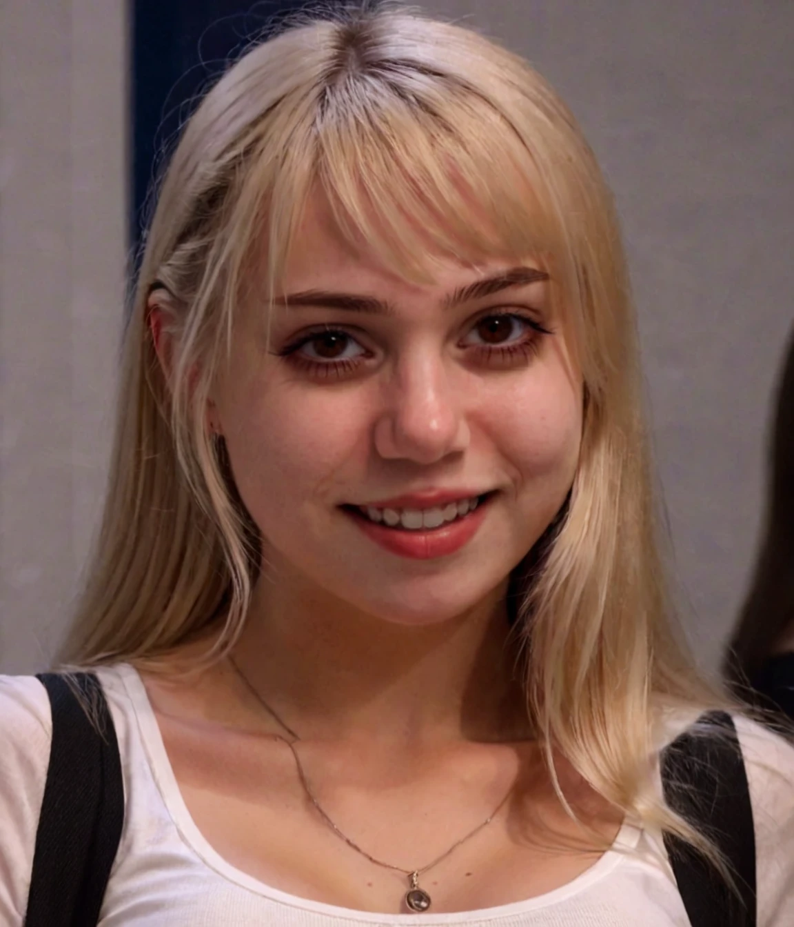 <lora:XL_marymorgan_v6:1>, marym0rgan, 1girl, grin,  blond hair, solo, white shirt, brown eyes,  realistic, ,  [[XL_ZIP_realism]]
