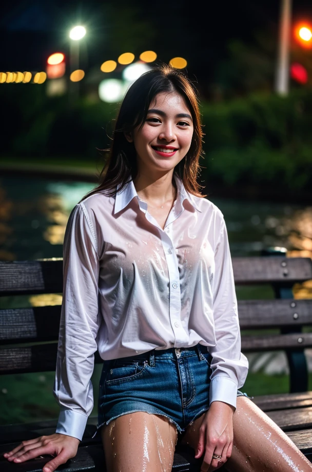 1girl, sitting, light smile, collared shirt, pubic hair, park bench, outdoors, wet hair, wet shirt, wet bench, wet environment, rain splatter, BREAK
photorealistic, lifelike rendering, (depth of field:1.2), bokeh, (film grain:1.4), ultra wide angle, dramatic composition, portrait of the most beautiful form of chaos, elegant, (eroticisim:1.3), hypermaximalist
((long exposure)), out of focus, cinematrography, aura volumetric lights <lora:DETAIL_SLIDER_BY_STABLE_YOGI:0.8> <lora:NOISEOFFSET_BY_STABLE_YOGI:0.8> dark
