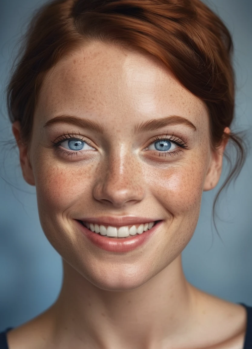 breathtaking (Photo:1.3) of (Ultrarealistic:1.3) <lora:FF.101.juggernautXL_version6Rundiffusion.LORA:1.6> beautiful lady, (freckles), big smile, blue eyes, short hair, dark makeup, hyperdetailed photography, soft light, head and shoulders portrait, cover,Highly Detailed . award-winning, professional, highly detailed