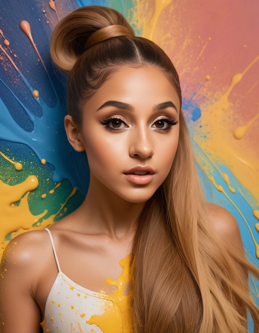 Flat papercut style <lora:FF.102.colossusProjectXLSFW_49bExperimental.LORA:1.6>, (level difference:1.8) , (Paint colliding and splashing on the canvas) , (depth of field) ,Ariana Grande side face blends into it, ((side face)) ,open mouth, (liquid paint Amber hair:1.1) made of paint and defies gravity,thick flowing, (paint splatter:1.3) ,Liquid state,stunningly beautiful, masterpiece, detailed background,ultra high quality model, ethereal background,abstract beauty, explosive volumetric, oil painting,heavy strokes,Romantic lighting,Sub-Surface Scatterring,lens 135mm,f1.8,glow,8k,high resolution, dreamy,ray tracing,hdr,god rays . Silhouette, clean cuts, paper, sharp edges, minimalist, color block