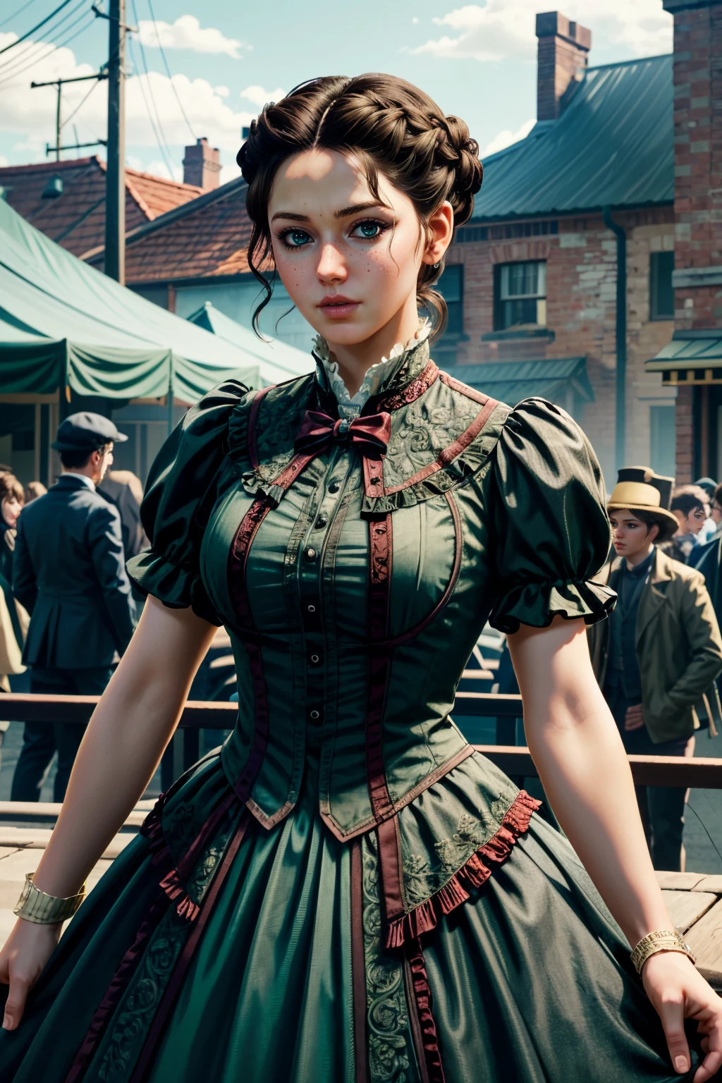((masterpiece, best quality))
<lora:add_detail:0.7>
<lora:epi_noiseoffset2:1>
<lora:AssaEvie:0.8>
AssaEvie, 1girl, solo, brown hair, green eyes, hair updo, victorian, dress
