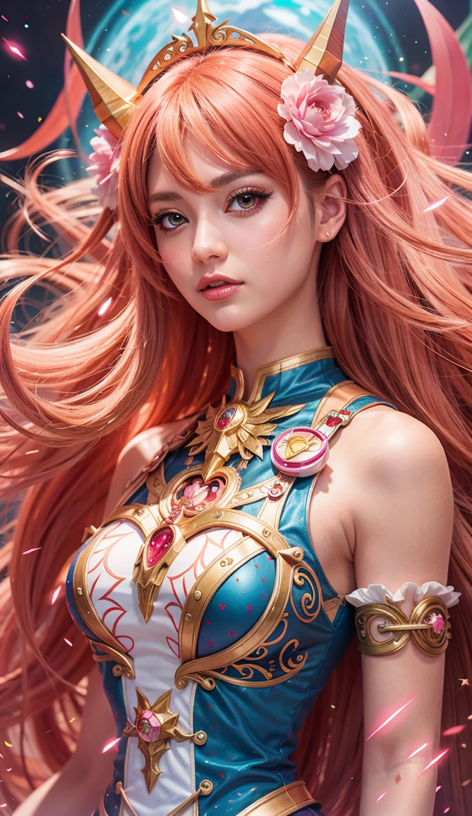 Abstract style anime art of a magical girl, 8k, stunning intricate details, by artgerm