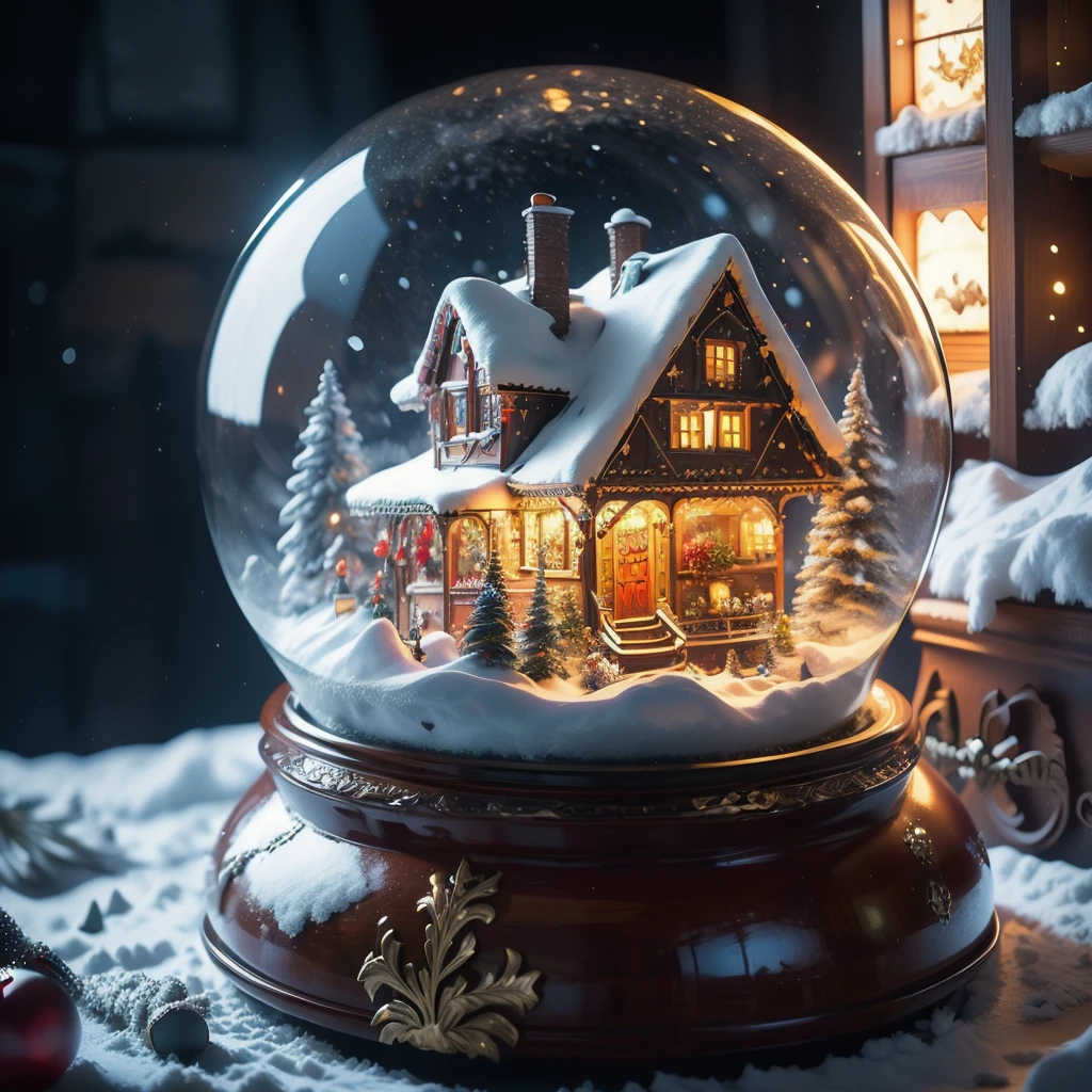 Best quality,masterpiece,ultra high res,<lora:shendan:0.7>,
snow,house,snowflakes,christmas,hat,english text,chimney,window,mountain,building,snowing,no humans,santa hat,snowman,