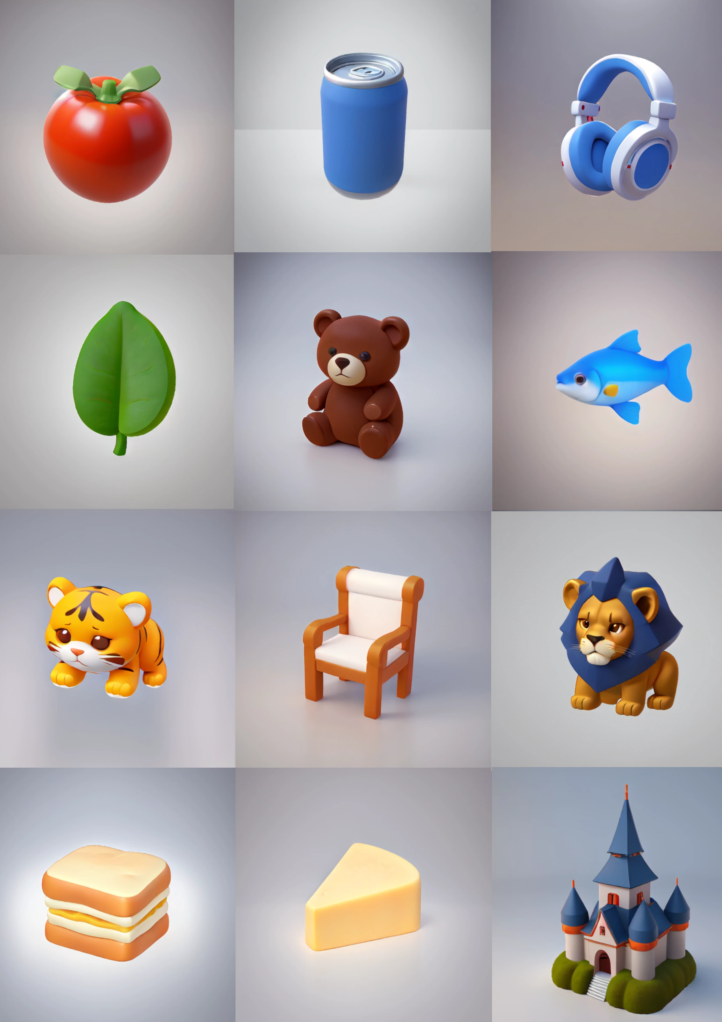 3d cartoon stage property elements/cartoon icon（3D卡通道具物品元素）
