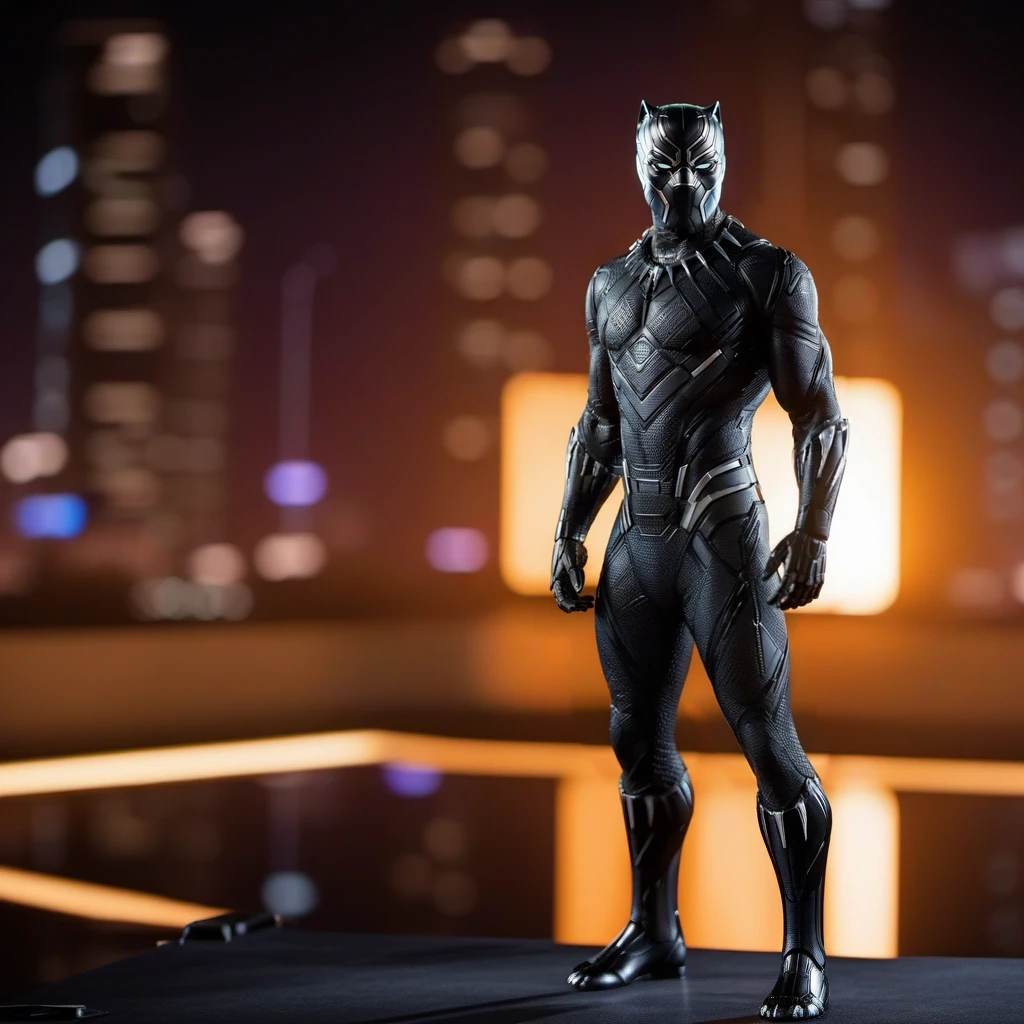 BlackPanther1024, full body, cyberpunk suit with lights, highly detailed , ultra sharp, photograph, film, bokeh, professional, 4k, highly detailed   <lora:add-detail-xl:1.5>  <lora:BlackPanther1024:0.8>