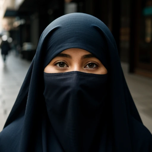 cinematic film still of <lora:1.5_burqa:1>
a woman in a blue burqa walking down a street burqa style, shallow depth of field, vignette, highly detailed, high budget, bokeh, cinemascope, moody, epic, gorgeous, film grain, grainy