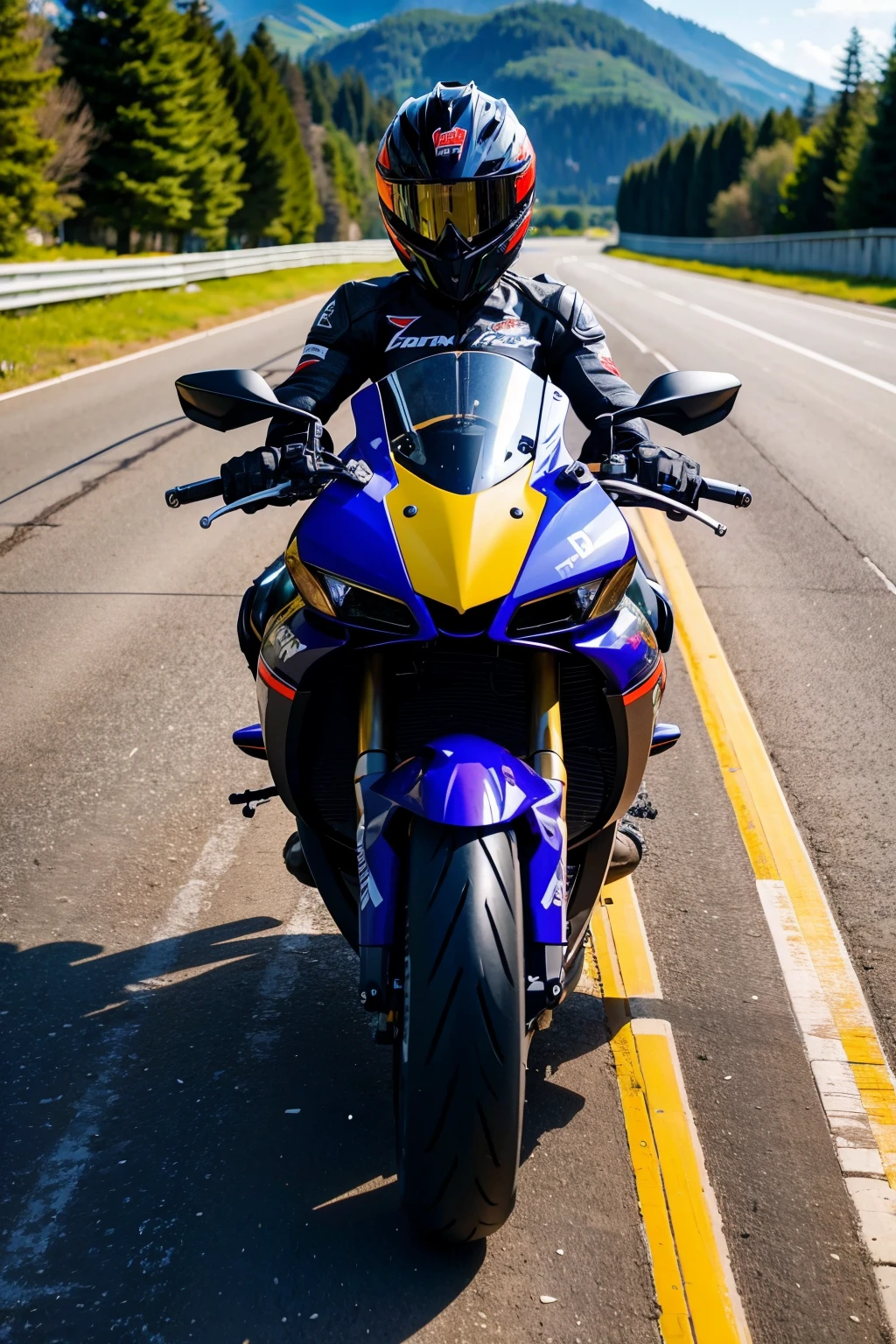 biker, a woman riding a motorbike  <lora:biker:1>