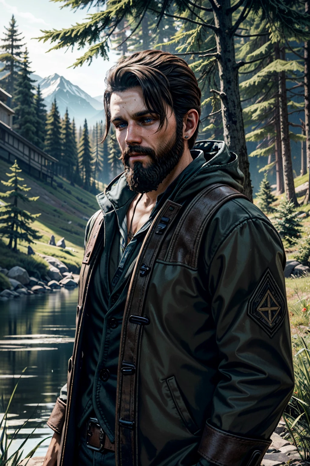 ((masterpiece, best quality))
<lora:add_detail:0.8>
 <lora:FarCry5John:0.8>
FarCry5John, 1boy, solo, brown hair, blue eyes, beard, In a serene, tranquil forest, wearing outdoor gear and enjoying a peaceful nature hike