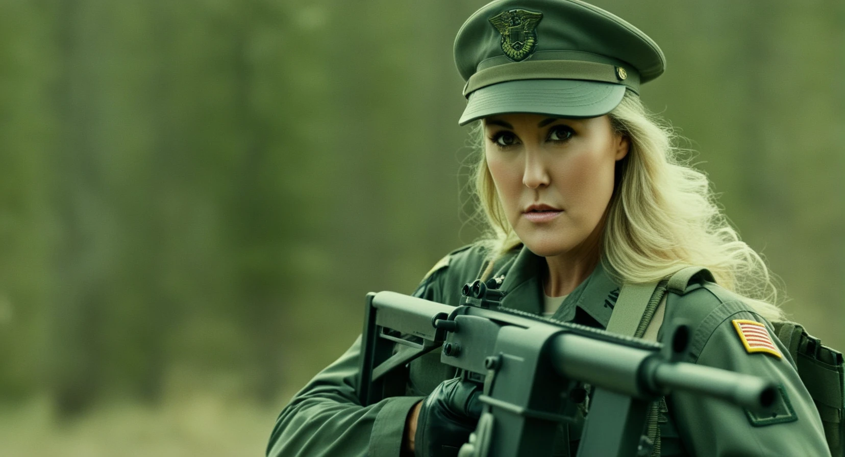 cinematic film still of <lora:Brandi Love:1>
brandi love in a military uniform holding a machine gun Cinematic Film Style
<lora:Cinematic Film:1>, shallow depth of field, vignette, highly detailed, high budget, bokeh, cinemascope, moody, epic, gorgeous, film grain, grainy
