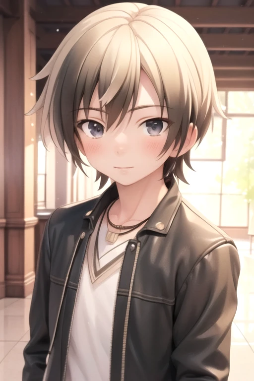 masterpiece, best quality, , 1boy, solo, male focus, looking at viewer, upper body, depth of field, (watercolor illustration, soft pastel colors:1.1), , <lora:kodaka_hasegawa:0.78>, kodaka_hasegawa, blonde hair, black eyes, multicolored hair, brown hair, two-tone hair, , ,
