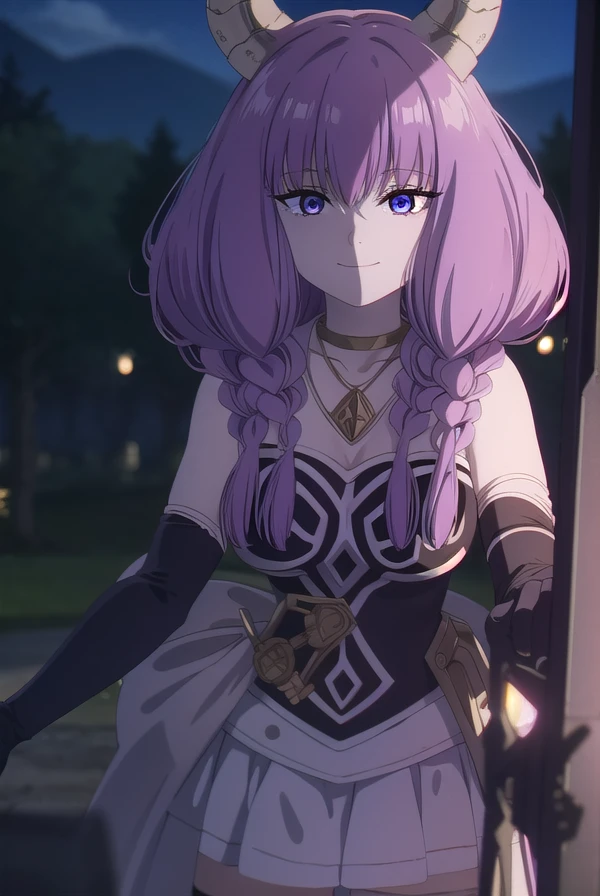 aura the guillotine, <lora:aura the guillotine s1-lora-nochekaiser:1>,
aura the guillotine, long hair, (purple eyes:1.1), purple hair, braid, horns, twin braids, smile,
skirt, thighhighs, gloves, choker, black gloves, elbow gloves, magical girl,
BREAK outdoors, park, sun, sky, cloud,
BREAK looking at viewer,
BREAK <lyco:GoodHands-beta2:1>, (masterpiece:1.2), best quality, high resolution, unity 8k wallpaper, (illustration:0.8), (beautiful detailed eyes:1.6), extremely detailed face, perfect lighting, extremely detailed CG, (perfect hands, perfect anatomy),