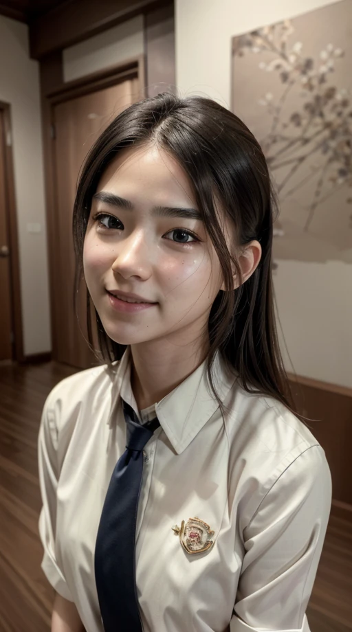 (masterpiece), (best quality:1.0), (ultra highres:1.0), (detailed face, detailed eyes, detailed skin, ray tracing, subsurface scattering:1.1), smile,, <lora:acjcv2:0.6> 1girl, 20 years old, acjc, detailed abs, school shirt, neck tie, open shirt, 8K, 8k  uhd, dslr, Nikon Z9, soft lighting, high quality, film grain, ((cinematic look)), soothing tones, insane details, intricate details, hyperdetailed, epic realistic, real picture, intricate details, ultra-detailed, ultra highres, depth field,(photorealistic,realistic:1.2),best quality, realistic, photorealistic, (intricate details:1.2), (delicate detailed), (cinematic light), clear line, sharp focus, realistic face, detailed face unity 8k wallpaper, ultra high res, (photorealistic:1.4)