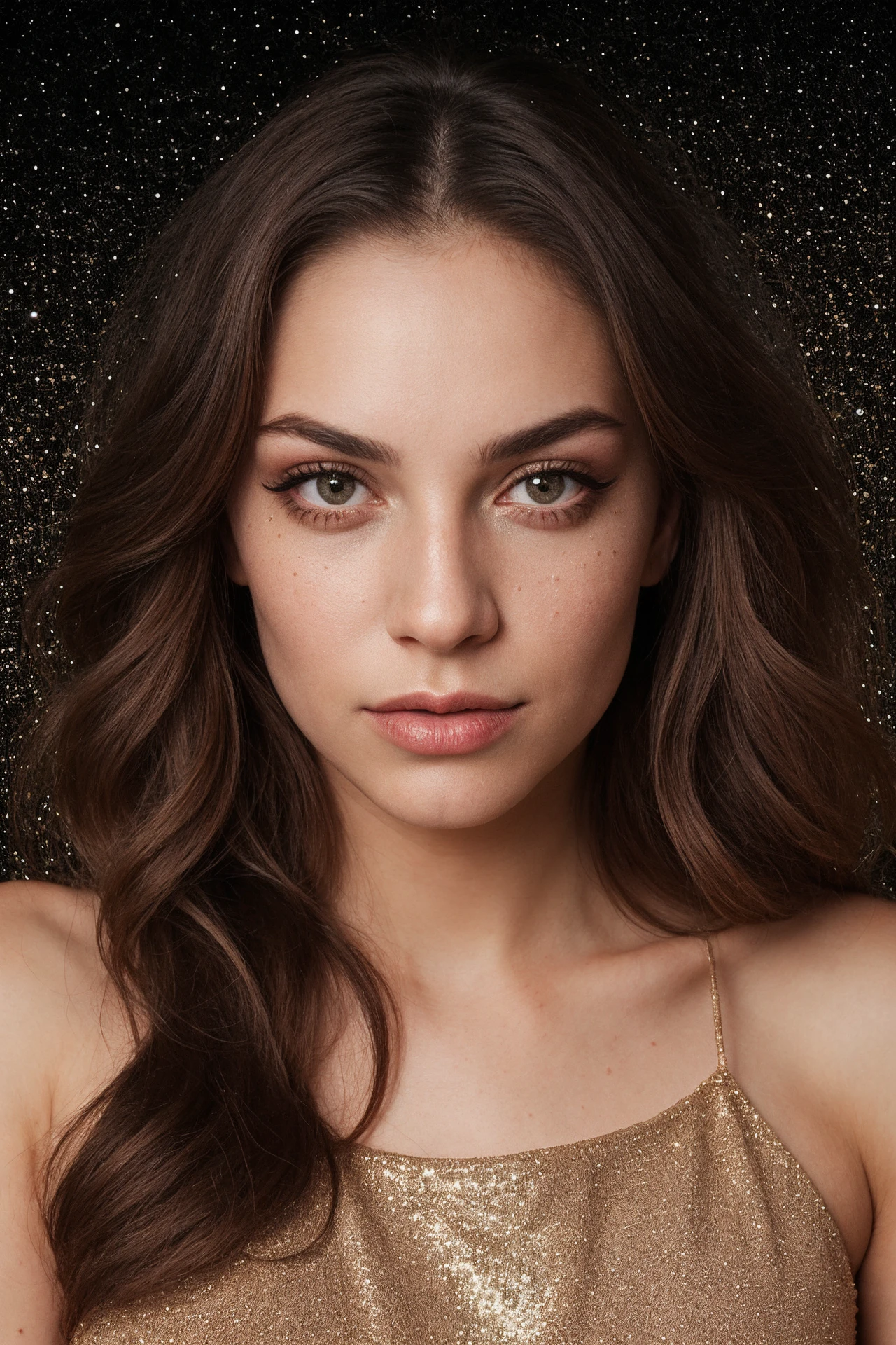 female portrait, glitter