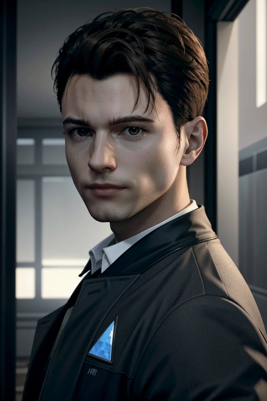 A charming but shallow male doctor with icy blue eyes, pale skin, thick dark hair, an impeccable posture, a slim and athletic build, and a neat, professional appearance, 1 man, photorealistic, 8k, highly detailed, hyper realistic, cinematic lighting, dramatic lighting, chiaroscuro, oil painting, impasto, matte painting, moody, dark, cold, clinical, medical setting