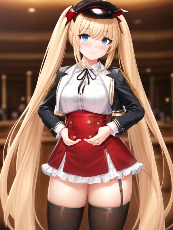 1girl, <lora:Ardent_v1:1>default,black hat,black jacket, white shirt, red high-waist skirt, black thighhighs, garter straps,, <lora:flatBG:-0.5> ,<lora:flat2:-0.5>,(dark light:1.2),(hyper extreme detailed),(masterpeace:0.5),(hyper extreme),(photorealistic),game cg,llustration,novel illustration,beautiful lighting,light from the front,good_hands,beautiful art ,BREAK, <lyco:GoodHands-beta2:1.3>,(good hand,nice hands, perfect hands:1.3),(five finger:1.4),straight fingers,perfect fingers,beauty fingers,beauty hand,