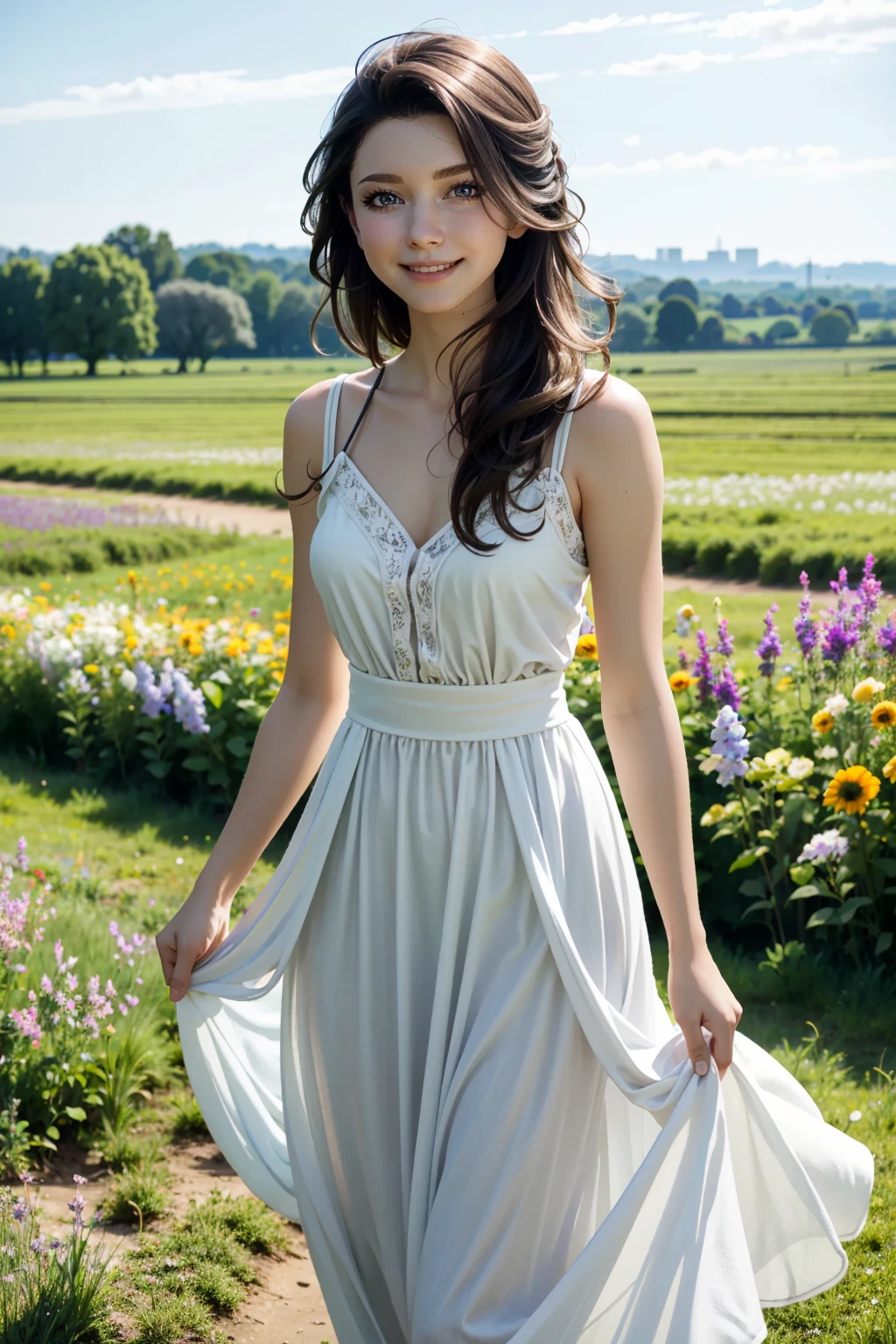 ((masterpiece, best quality))
<lora:DKara:0.8>
DKara, 1girl, solo, long hair, In a field of wildflowers, wearing a flowing dress, smiling