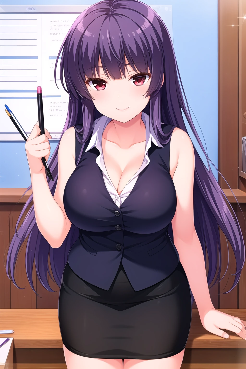 (masterpiece:1.2), (Highest_quality:1.2), 超High resolution, Super detailed, 8K, High resolution, High resolution, anime, Very detailed, (Highest shadow), (Absurd), 
BREAK hifumi takemoto, (Large Breasts), (Perfect Proportions:1.2), (Tight waist), 
Cut long hair, bangs, blue eyes, bow, ponytail, Purple Hair, hair bow,
Upper Body, machine, indoor, office, blush, Cowboy Shot, Seductive pose, View your viewers, Perfect nude,With nipples,Pussy in full view,Sitting and spreading legs