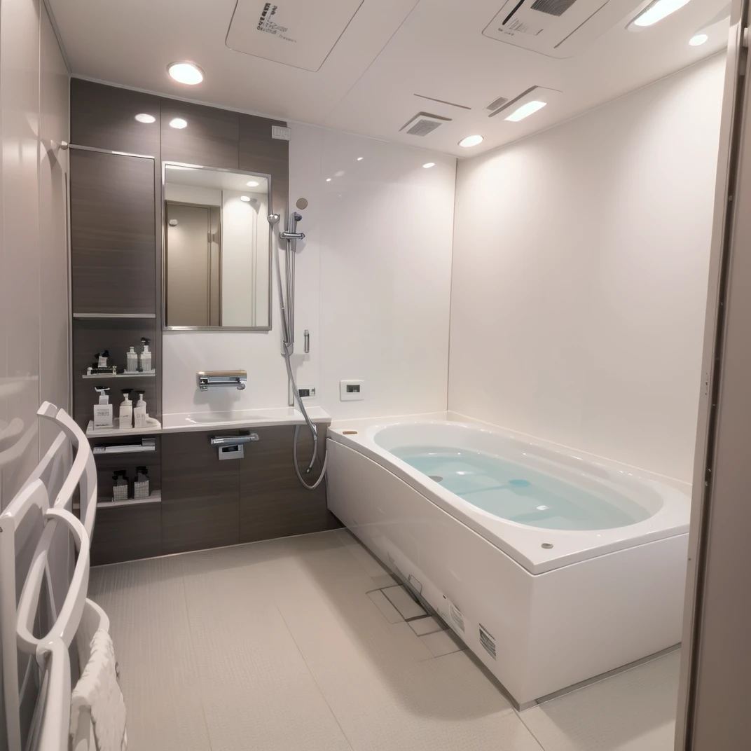 best quality, ultra-detailed, illustration,
JMF, faucet, scenery, bathroom, indoors, bathtub, sink, water, shower head, bath, ceiling light, mirror, reflection, window, shower (place), lamp,
<lora:JAPAN_Scenery_OFURO_SD15_V3:1>