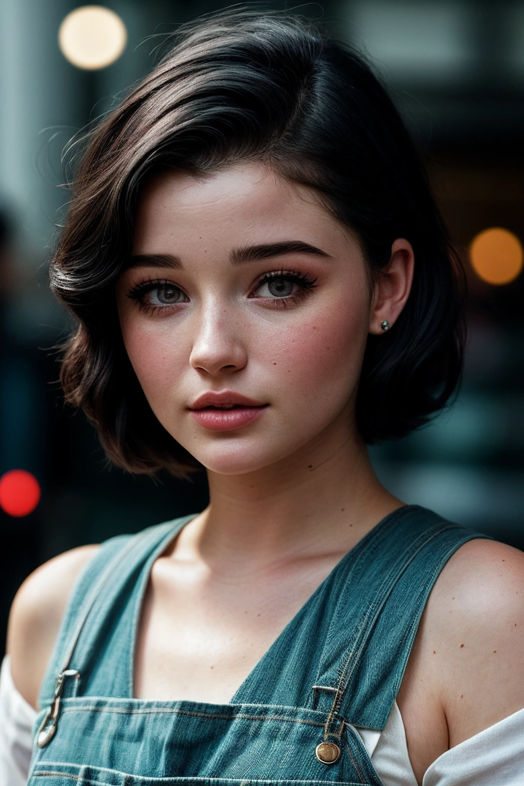 photo of beautiful (miaalves:0.99), a woman in (court:1.1), perfect hair, wearing Aqua Green (overalls:1.1), (Dual Kawaii:1.1), (closeup portrait), modelshoot style, (extremely detailed CG unity 8k wallpaper), professional majestic (photography by cindy sherman:1.1), extremely intricate, High (Detail:1.1), Sharp focus, dramatic, soft cinematic light, (looking at viewer), (detailed pupils), (upper body), 4k textures, elegant, ((((cinematic look)))), soothing tones, insane details, hyperdetailed, low contrast, SFW, epiCPhoto