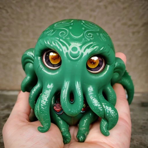 cute chibi feral cthulhu, masterpiece, highly detailed artwork, best quality