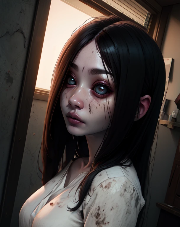 Sadako,long black hair,pale skin,hair over eyes,black eyes,
White dress,dirty clothes,sad,
solo,well,night,
(insanely detailed, beautiful detailed face,beautiful detailed eyes, masterpiece, best quality),<lora:TheOnryoS-10v7:0.8>,