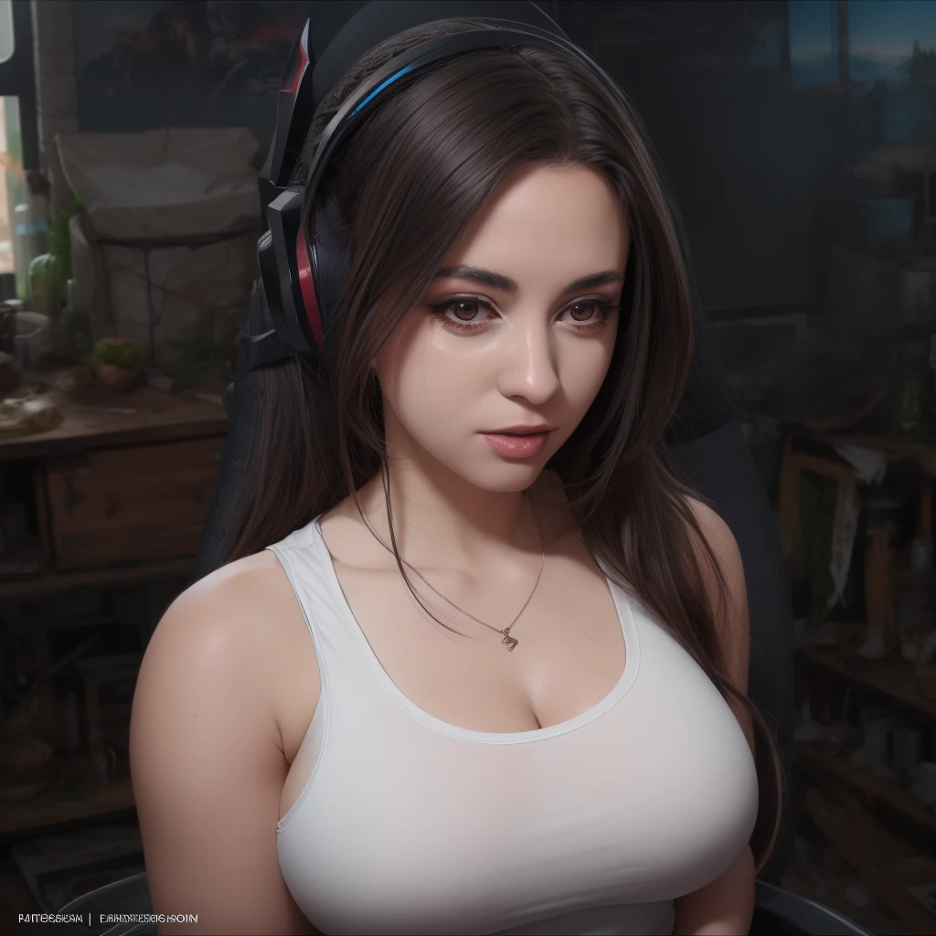Emo goth big breasts naked in her room listening to music very sexy attractive and sex appeal
