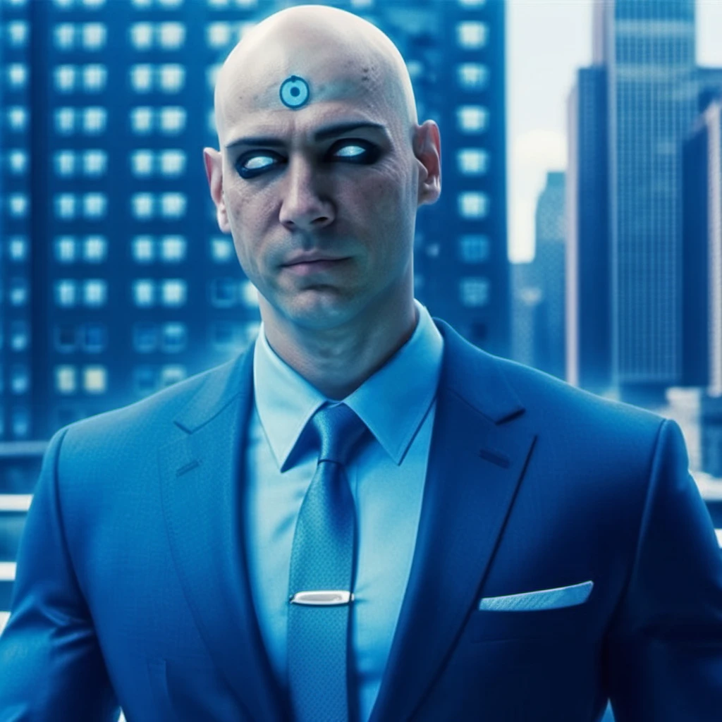 DrManattan1024, a blue skin bald man in a suit, new york, buidings, highly detailed , photography, ultra sharp, film, bokeh, professional, 4k, highly detailed   <lora:add-detail-xl:1.5> <lora:DrManattan1024:0.8>