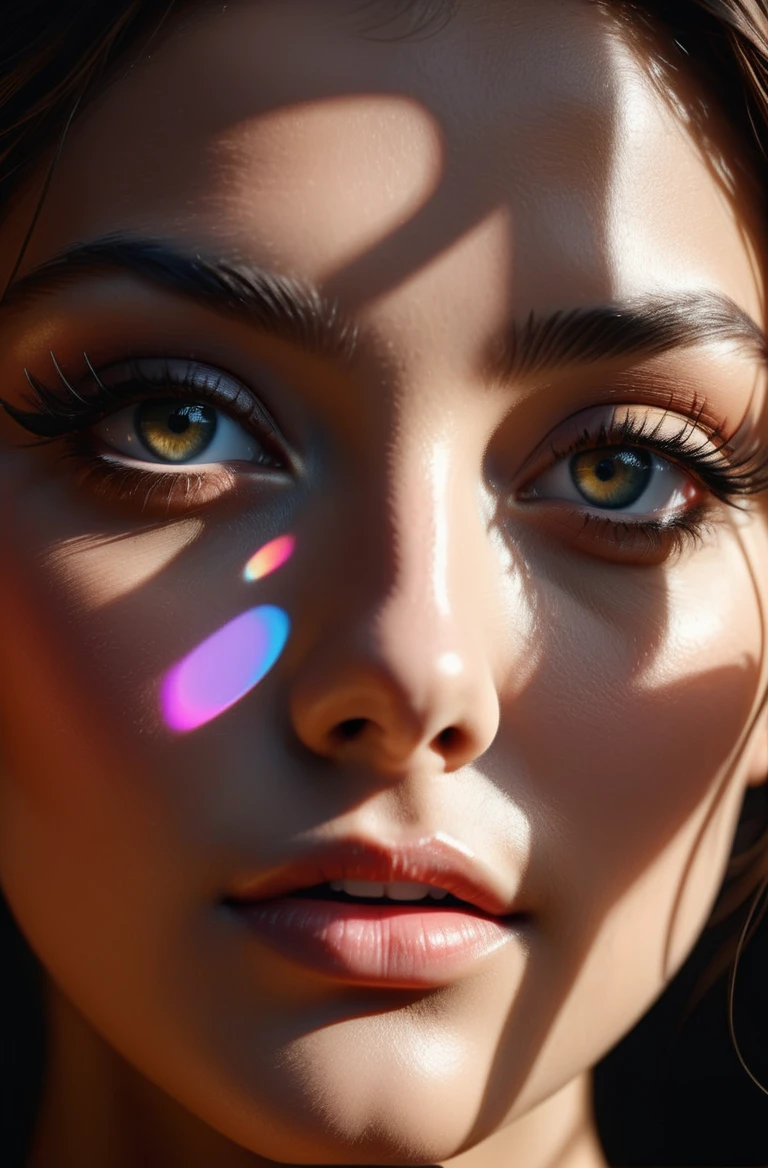 photorealistic highly detailed 8k photo, masterpiece, best cinematic quality, volumetric lighting, volumetric shadows, yeux dans le noir