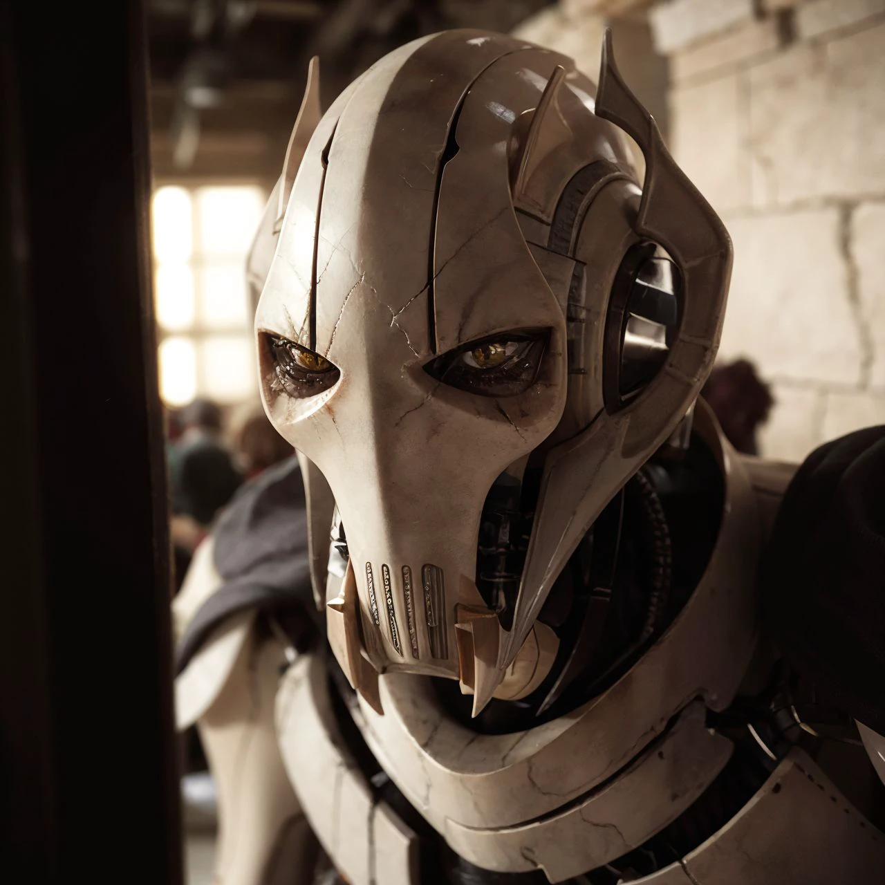<lora:char_starwars_[GeneralGrievous]-000012:0.8> (generalgrievous:1.3), (masterpiece, top quality, best quality, detailed scenery background, official art, aesthetic, extremely detailed, best quality, absurdres:1.3), (detailed natural lighting, depth of field:1.3) (hyperrealistic:1.5), vivid 16k colorful hdr, highest detailed