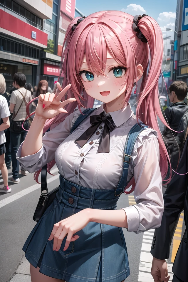 insanely detailed, absurdres, ultra-highres, ultra-detailed, best quality,
1girl, solo, nice hands, perfect hands,
BREAK
(wearing harajuku-style coordinate),
happy smile, laugh, open mouth,
dynamic pose,
45 angle, cowboy shot,
BREAK
slender, kawaii, perfect symmetrical face, ultra cute girl, ultra cute face, ultra detailed eyes, ultra detailed hair, ultra cute, ultra beautiful,
BREAK
in harajuku, shibuya, tokyo, street, crowd, cityscape,
medium large breasts,
BREAK
long hair, orange hair, medium hair, messy hair, green eyes, hair between eyes