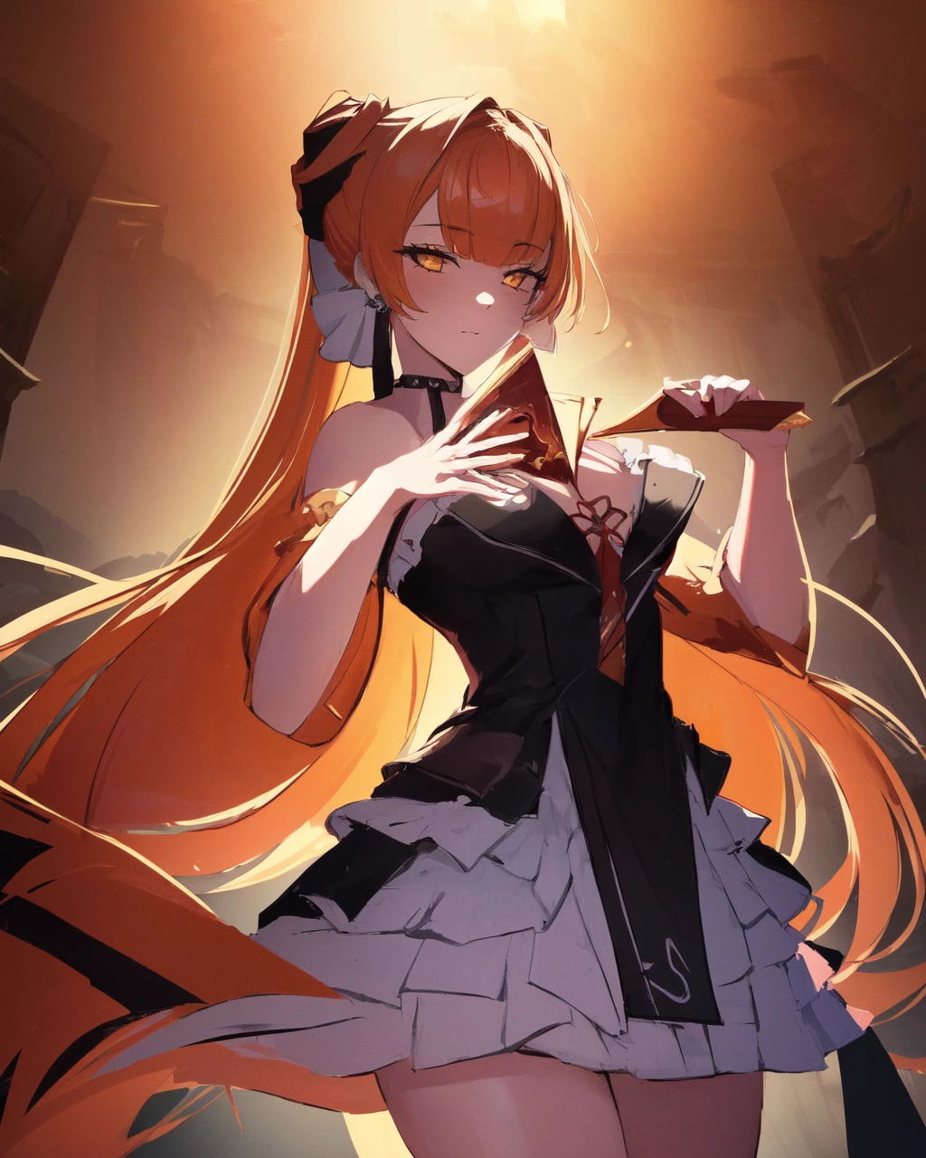 <lora:e7 Mellona5:0.9> e7 Mellona, (masterpiece), best quality, highres, 4k, 8k, Detailed Illustration, intricate detail, cinematic lighting, amazing quality, 1girl, fit female, amazing shading, soft lighting, facing camera, perfect eyes