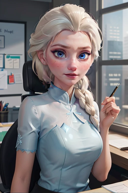 elsa , office lady
 <lora:princess_V1:0.4> <lora:more_details:-0.3>