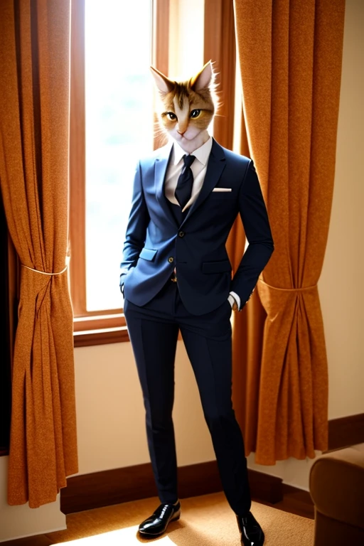 <lora:CatgirlLoraV2:1> catboy, 1boy, high quality, masterpiece, suit, catperson