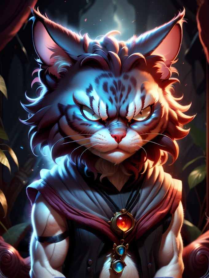 angry cat, day, magic. (anthropomorphic:1.2), portrait. <lora:warmcats-1.2-000004:0.9>