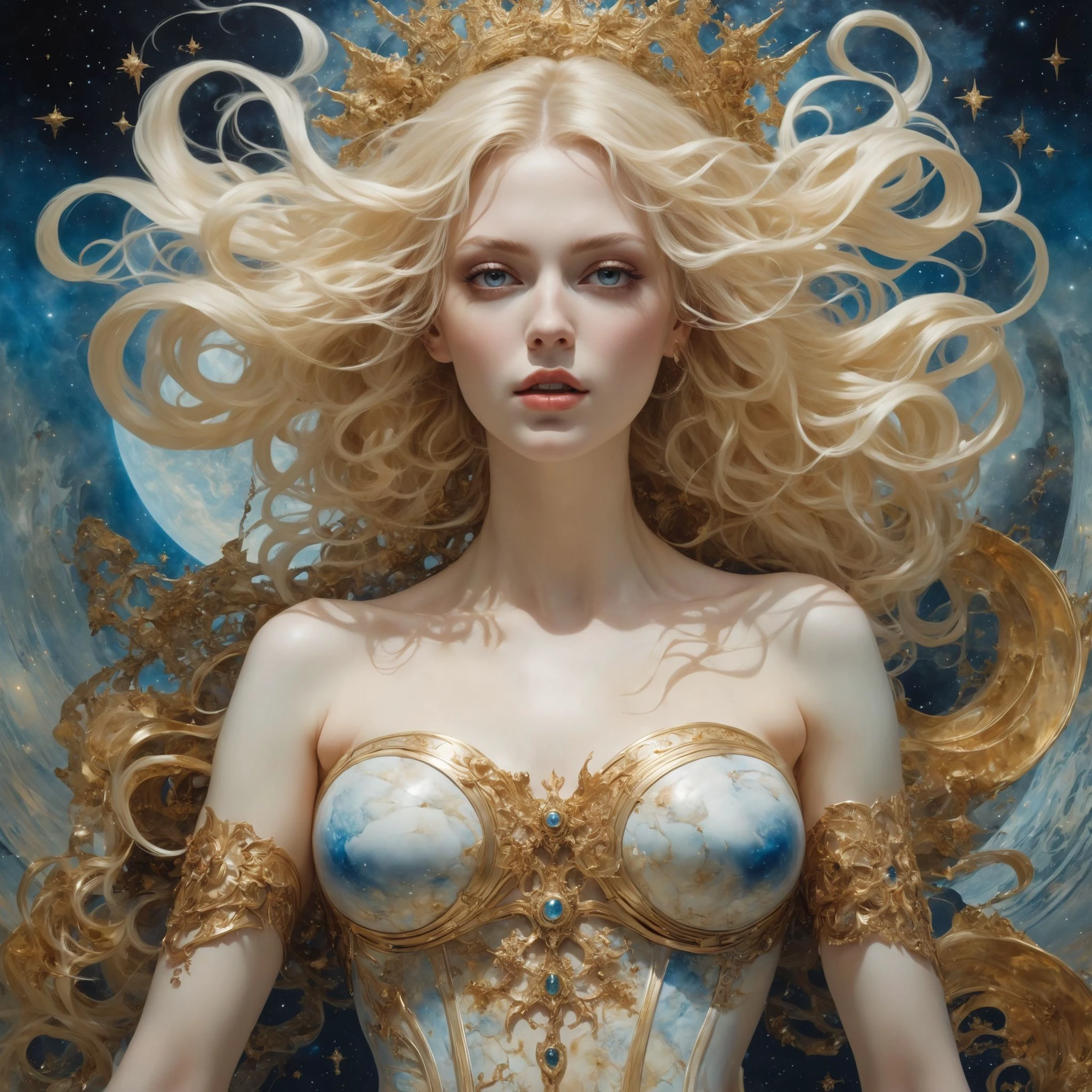 cinematic photo Renaissance style full frame beautiful blonde woman in starry night underbust corsage, an intricate and hyperdetailed fluid acryl and oil splash painting by Karol Bak, Hermann Nitsch, Jacopo Robusti, MW Kaluta, Teis Albers, van gogh, artistic fantasy art, amazing depth, watercolor stains, perfect balanced styles, great masterwork by head of prompt engineering <lora:add-detail-xl:2.1> (pussy out) (naked) bare feet. <lora:woman_64_prodigy:1> . Realistic, perspective, light and shadow, religious or mythological themes, highly detailed. . 35mm photograph, film, bokeh, professional, 4k, highly detailed