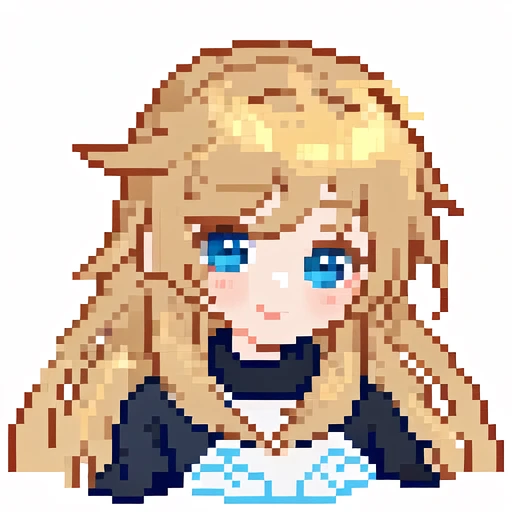 pixel art, 1girl, cute, upper body, bust up, anime style, illustration, light smile, dynamic, transparent background